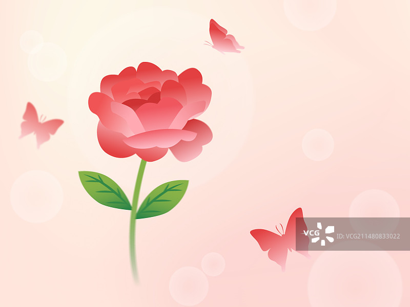 弥散风妇女节玫瑰蝴蝶海报背景图片素材