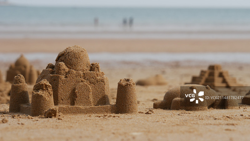 沙滩城堡，海边童话沙滩图片素材