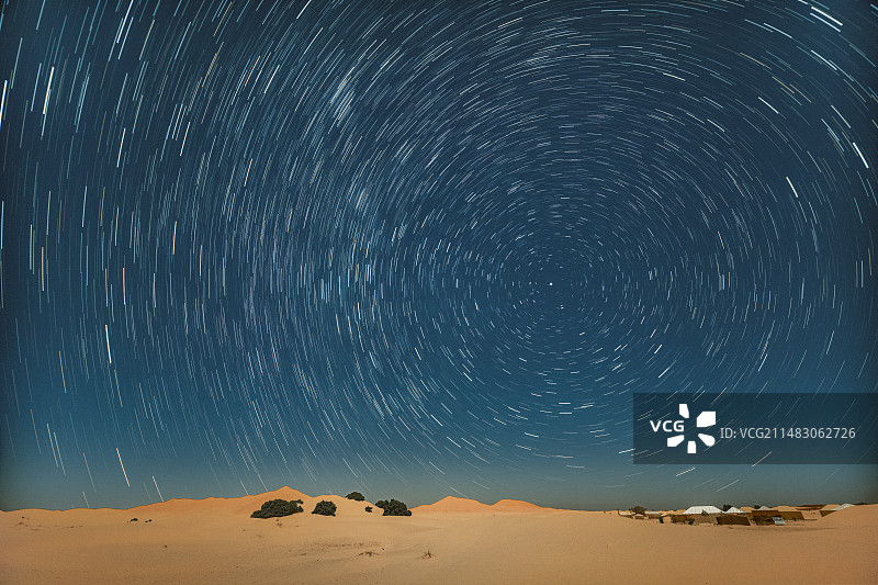撒哈拉沙漠中的星空图片素材