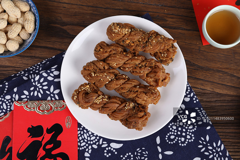 天津小吃麻花中国传统小吃北京特产素材图片图片素材