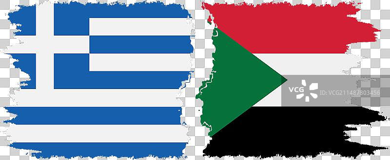 苏丹和希腊国旗的联系图片素材