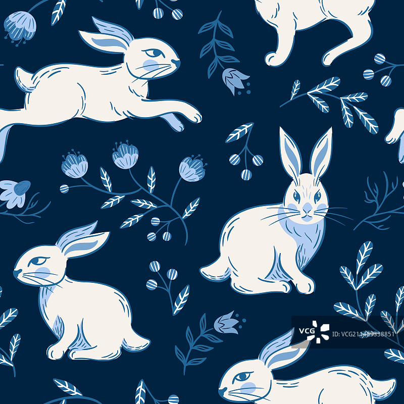 复活节兔子跑坐天衣无缝图片素材