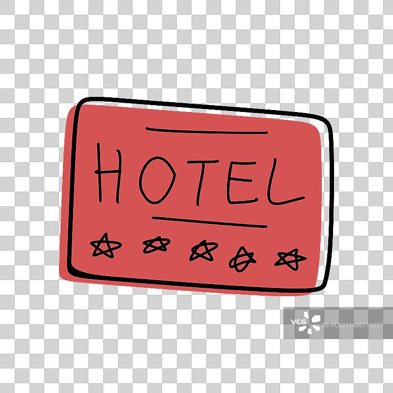 涂鸦酒店标志与5星标志平面图片素材