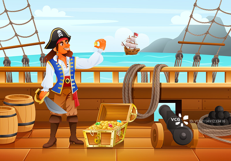海岛宝藏海盗卡通图片素材