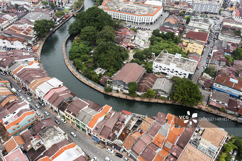航拍马来西亚马六甲古城图片素材