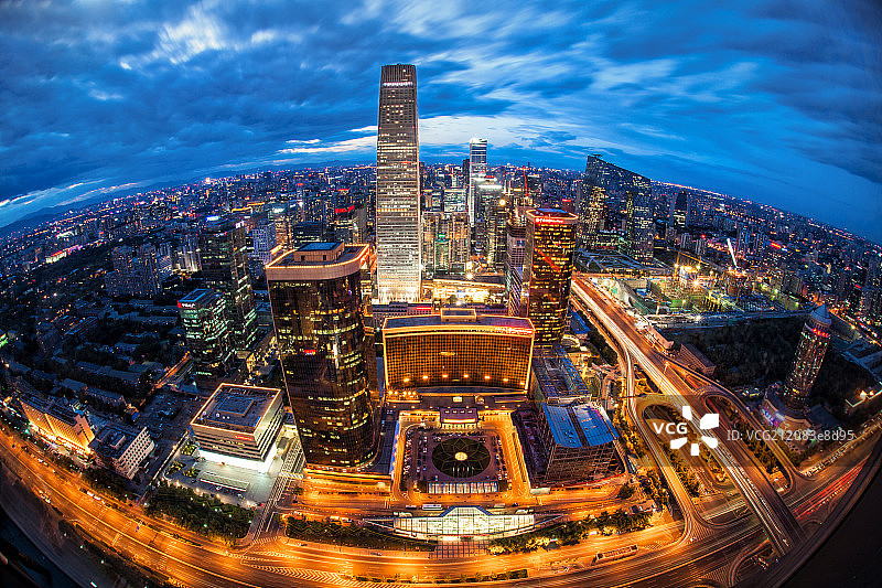 北京国贸建筑群夜景图片素材