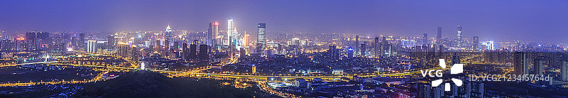俯瞰京杭大运河江南城市夜景图片素材