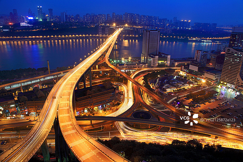 重庆菜园坝长江大桥夜景图片素材