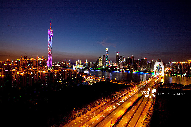 广州城市建筑夜景图片素材