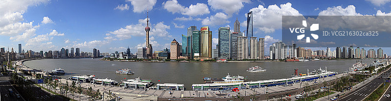 上海城市景观外滩全景图片素材