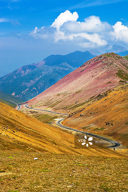 青藏高原上的公路图片素材