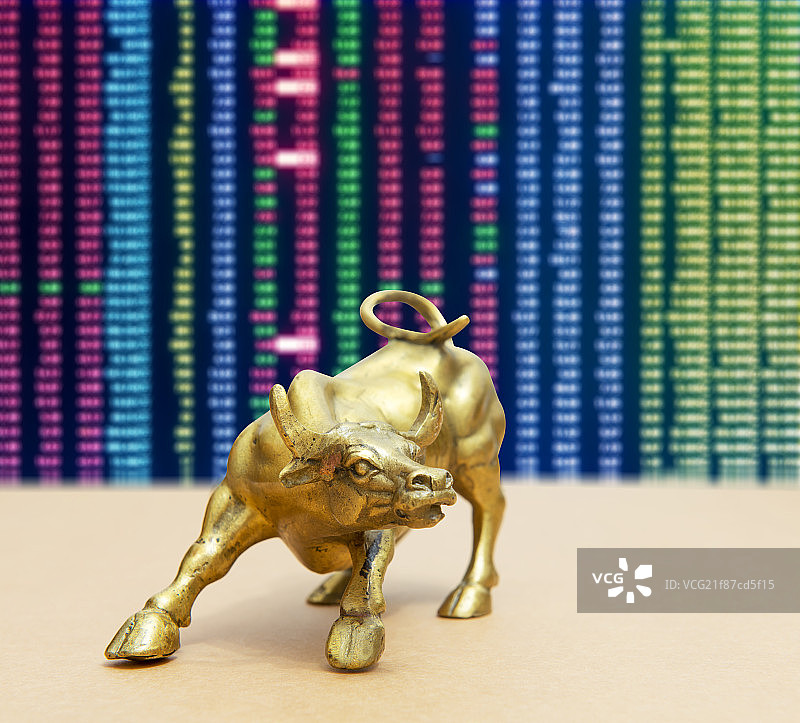 铜牛与证券交易图片素材