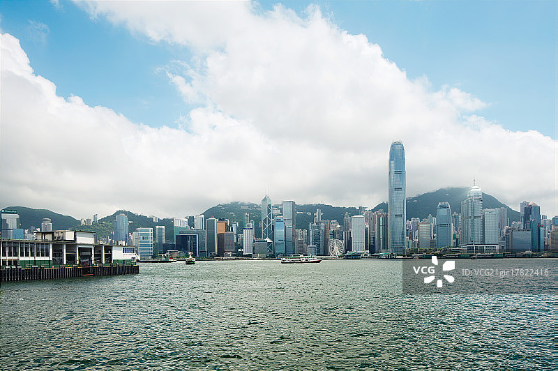 香港 从尖沙咀看中环全景图片素材