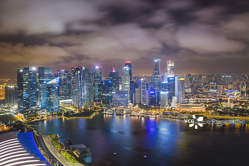 新加坡CBD夜色图片素材
