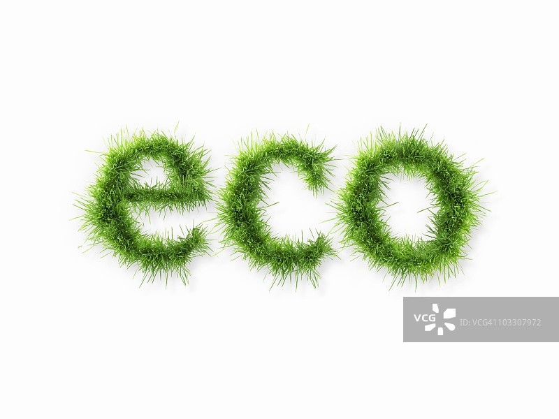 eco这个词是由草制成的图片素材