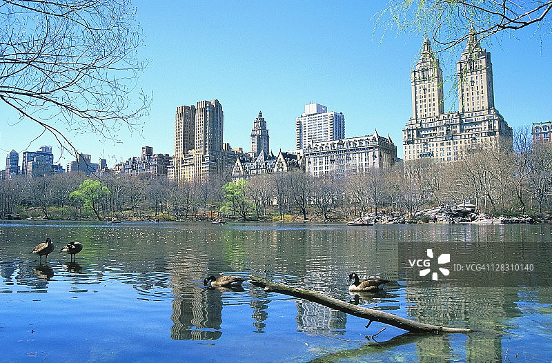 纽约，中央公园，湖边和西区图片素材