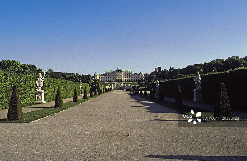 奥地利，维也纳，通往上宫的长廊入口图片素材