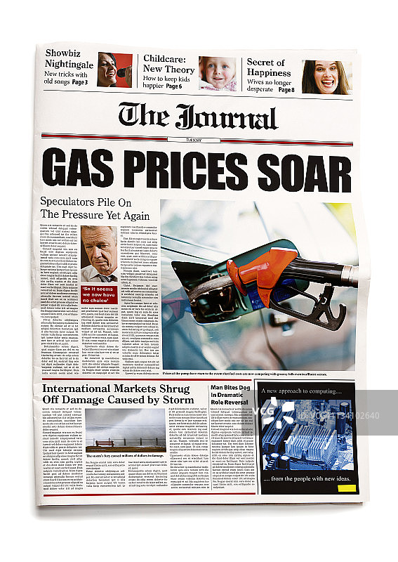 报纸:油价飙升图片素材