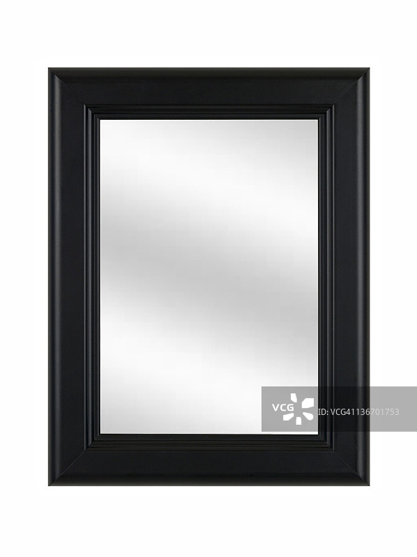 黑色镜框与镜子，经典，白色孤立图片素材