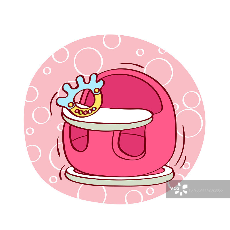 粉色婴儿托架的插图图片素材