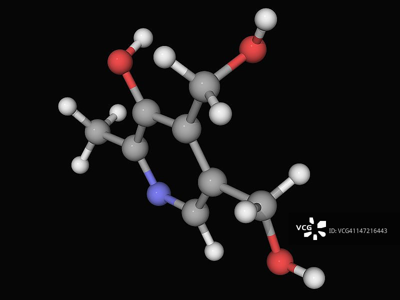 维生素B6(吡哆醇)分子图片素材