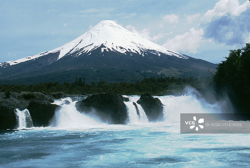 彼得罗休瀑布， 智利图片素材