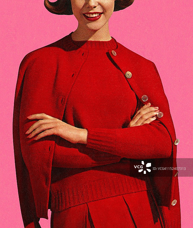 女人穿红衣服图片素材