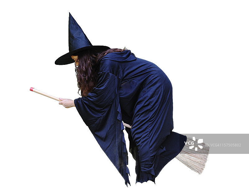 骑着扫帚的女巫图片素材