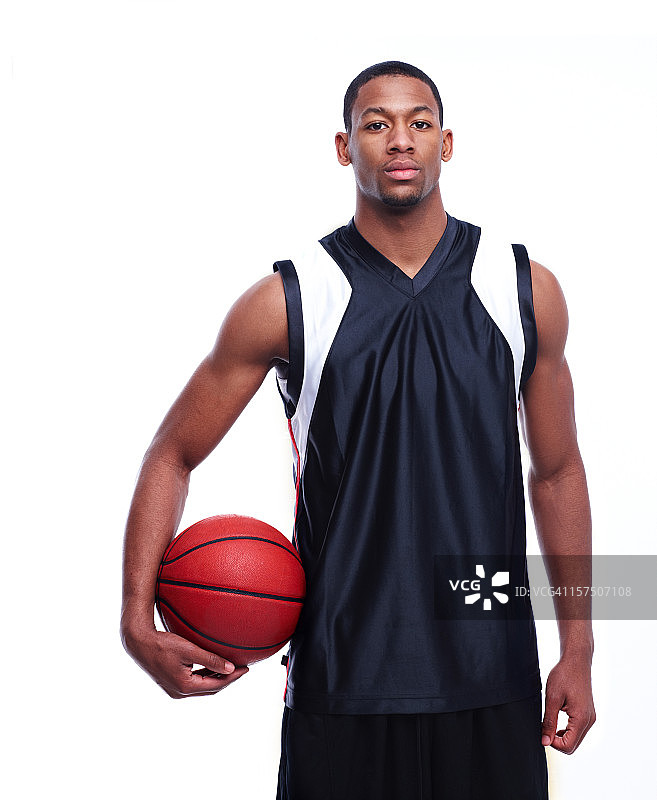 一个非裔美国篮球运动员的肖像图片素材