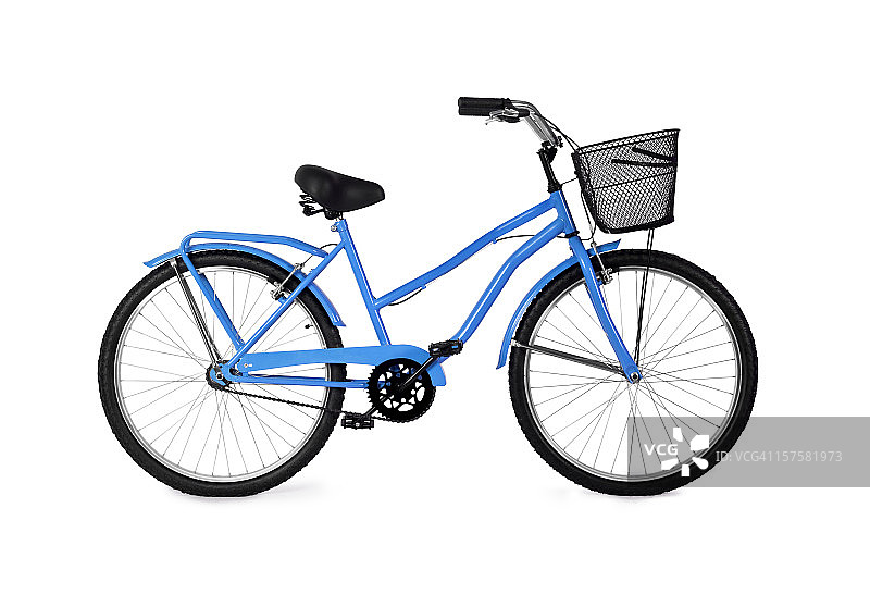 蓝色自行车/全裁剪路径图片素材