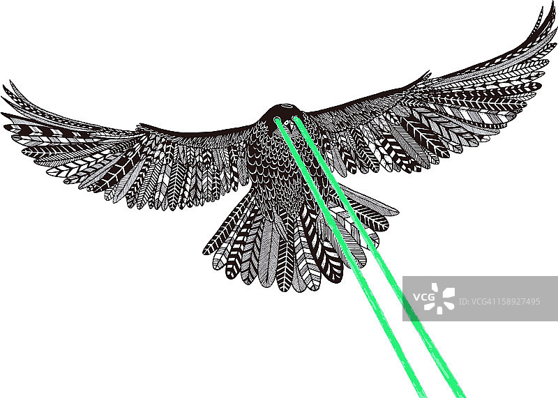 用激光束做眼睛的猎鹰图片素材