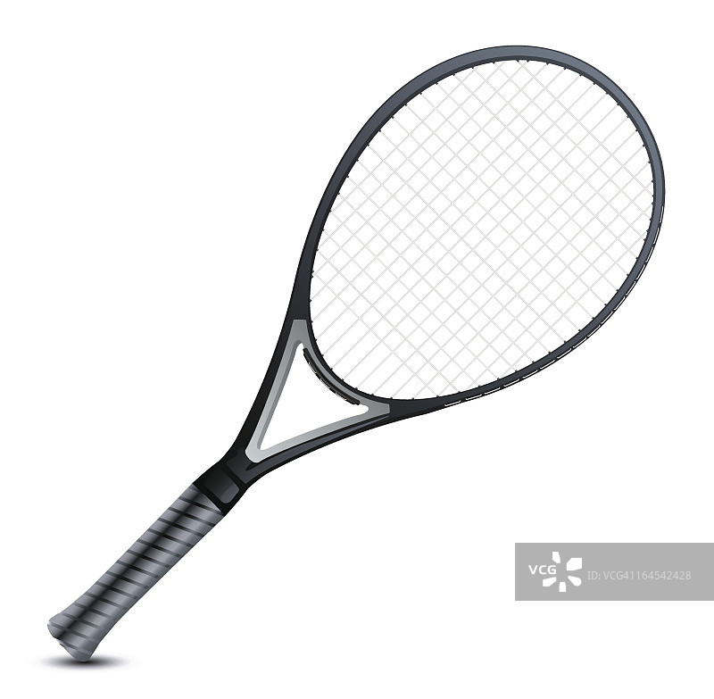 一个职业选手灰色网球拍的空白图像图片素材
