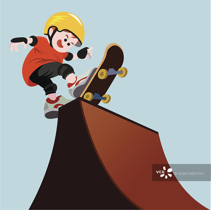 胖男孩滑冰图片素材