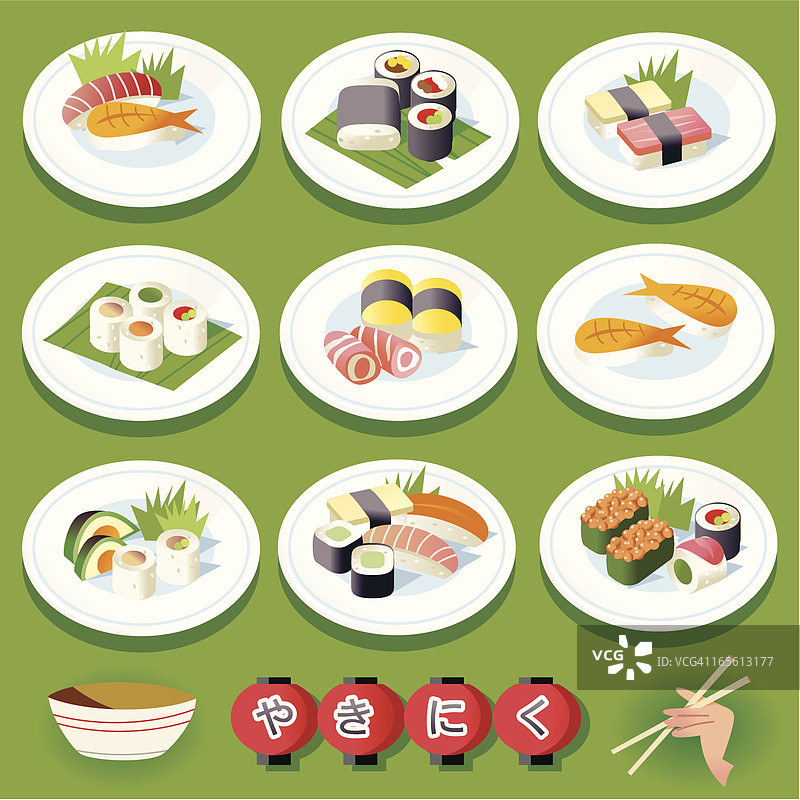 寿司和盘子图片素材