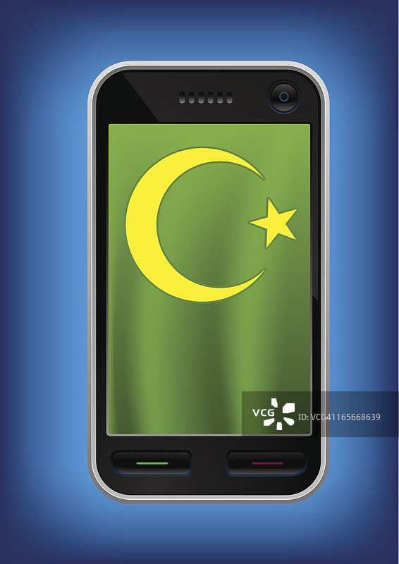 现代手机上的伊斯兰符号图片素材