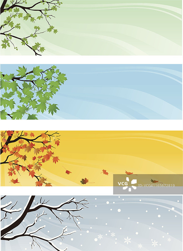 四个季节的横幅图片素材