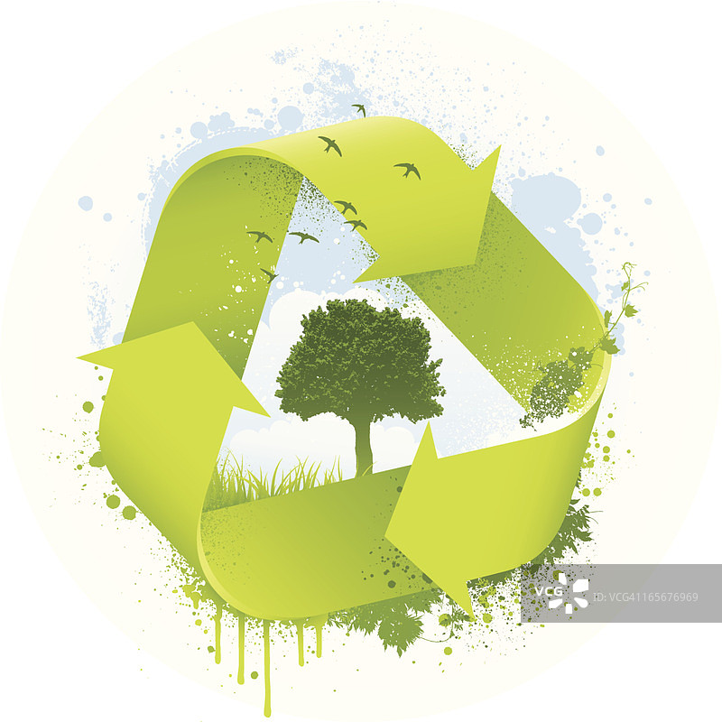 环保垃圾回收标志图片素材