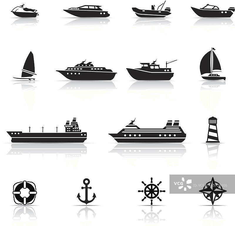 图标设置，船只和船舶图片素材