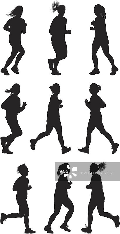 女性慢跑健身图片素材