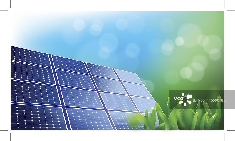 可再生能源-太阳能电池板图片素材