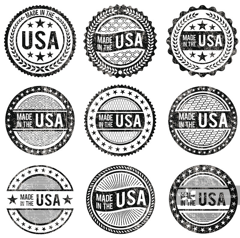 美国制造的爱国黑白图标图片素材