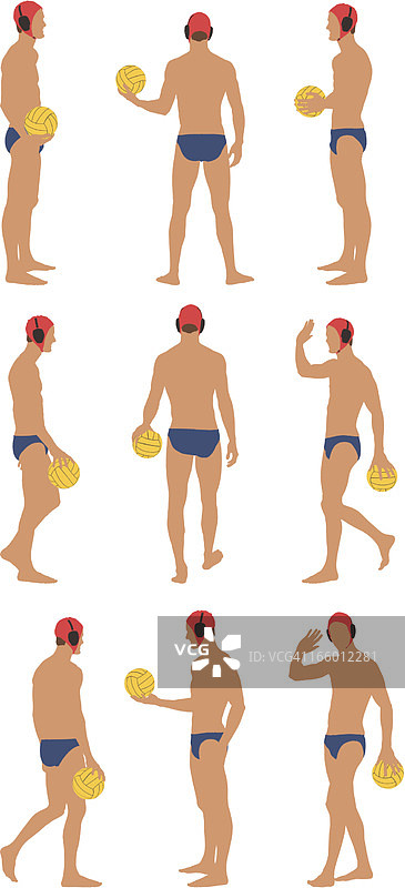 拿着球的水球运动员图片素材