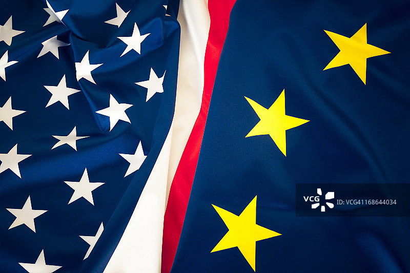 美国-欧盟国旗图片素材