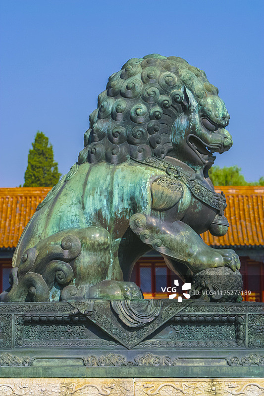 铜狮，北京，中国图片素材