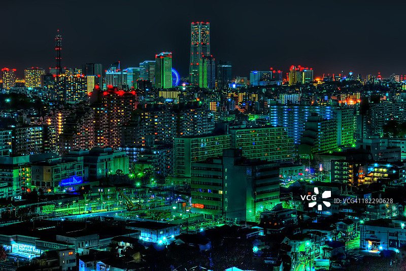 横滨市景，夜景图片素材