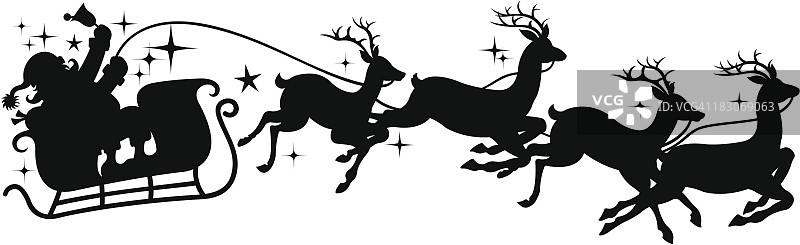 圣诞老人的雪橇轮廓图片素材