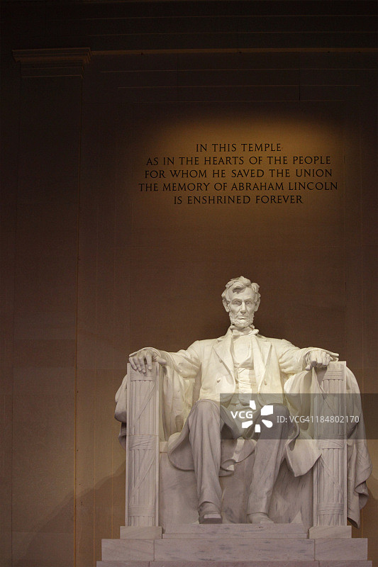 林肯纪念堂的亚伯拉罕·林肯纪念碑图片素材