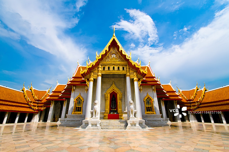 大理石寺庙(Wat Benchamabophit)，曼谷，泰国图片素材