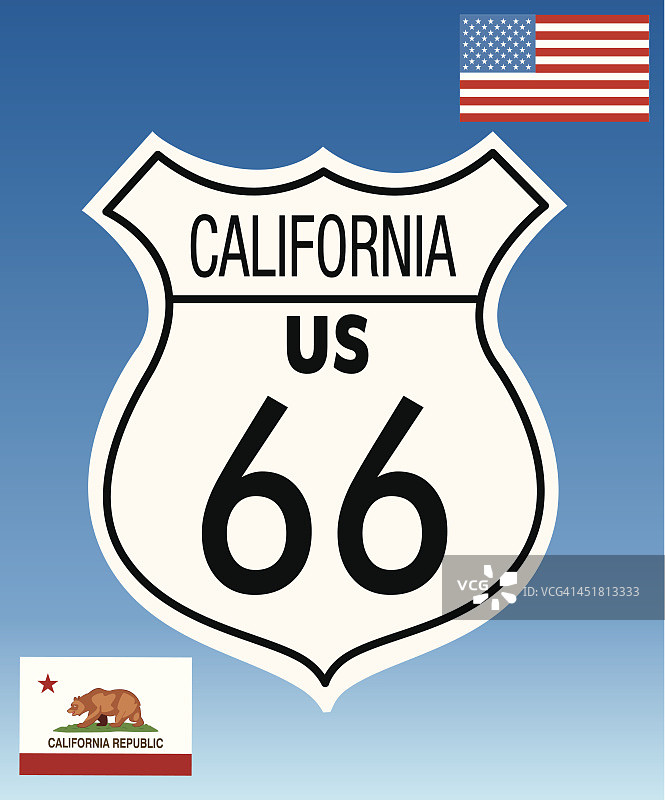 66号公路标志图片素材