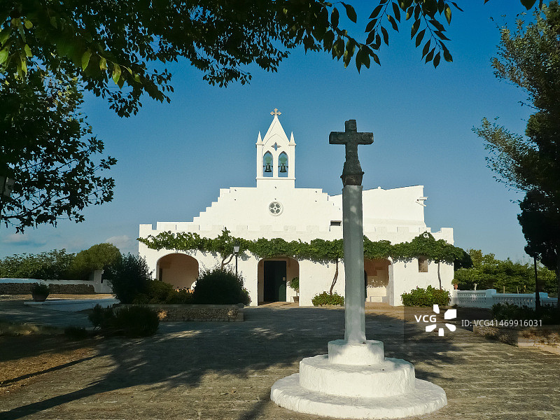 米诺卡的圣琼德米萨乡村哥特式教堂图片素材